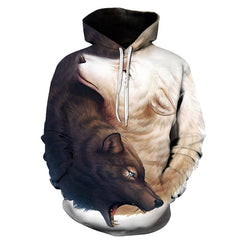 Yin and Yang Wolves Hoodies by JoJoes Art