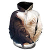 Image of Yin and Yang Wolves Hoodies by JoJoes Art