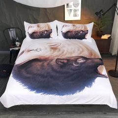 Yin and Yang Wolves Bedding Set by JoJoesArt