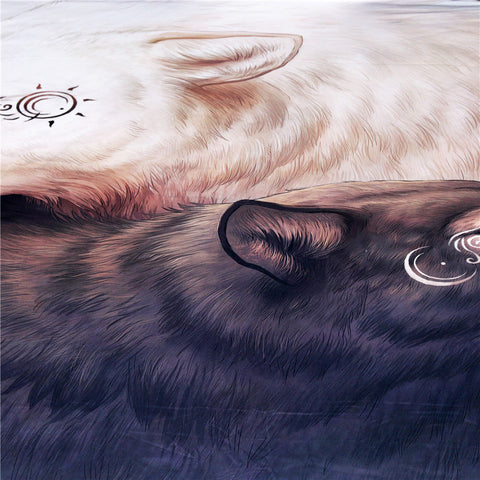 Yin and Yang Wolves Bedding Set by JoJoesArt