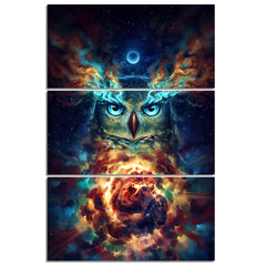 Z Nebowla Psychedelic Owl HD print 3 piece canvas art  by JoJoesArt