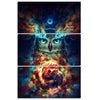 Image of Z Nebowla Psychedelic Owl HD print 3 piece canvas art  by JoJoesArt