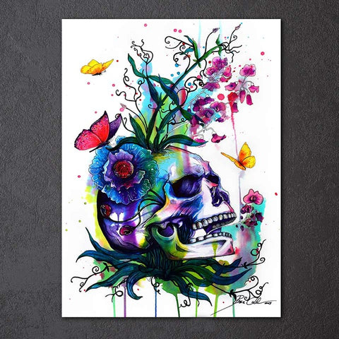 Skull and Turtle Life HD print 1 piece canvas art Poster by Pixie Cold Art