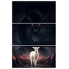 Image of The Lamb and the Dragon HD print 3 piece canvas art by JoJoesArt